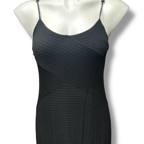 Faded Glory Maxi Dress L Black Textured Summer Whimsygoth Grunge Capsule Y2K - Picture 10 of 12